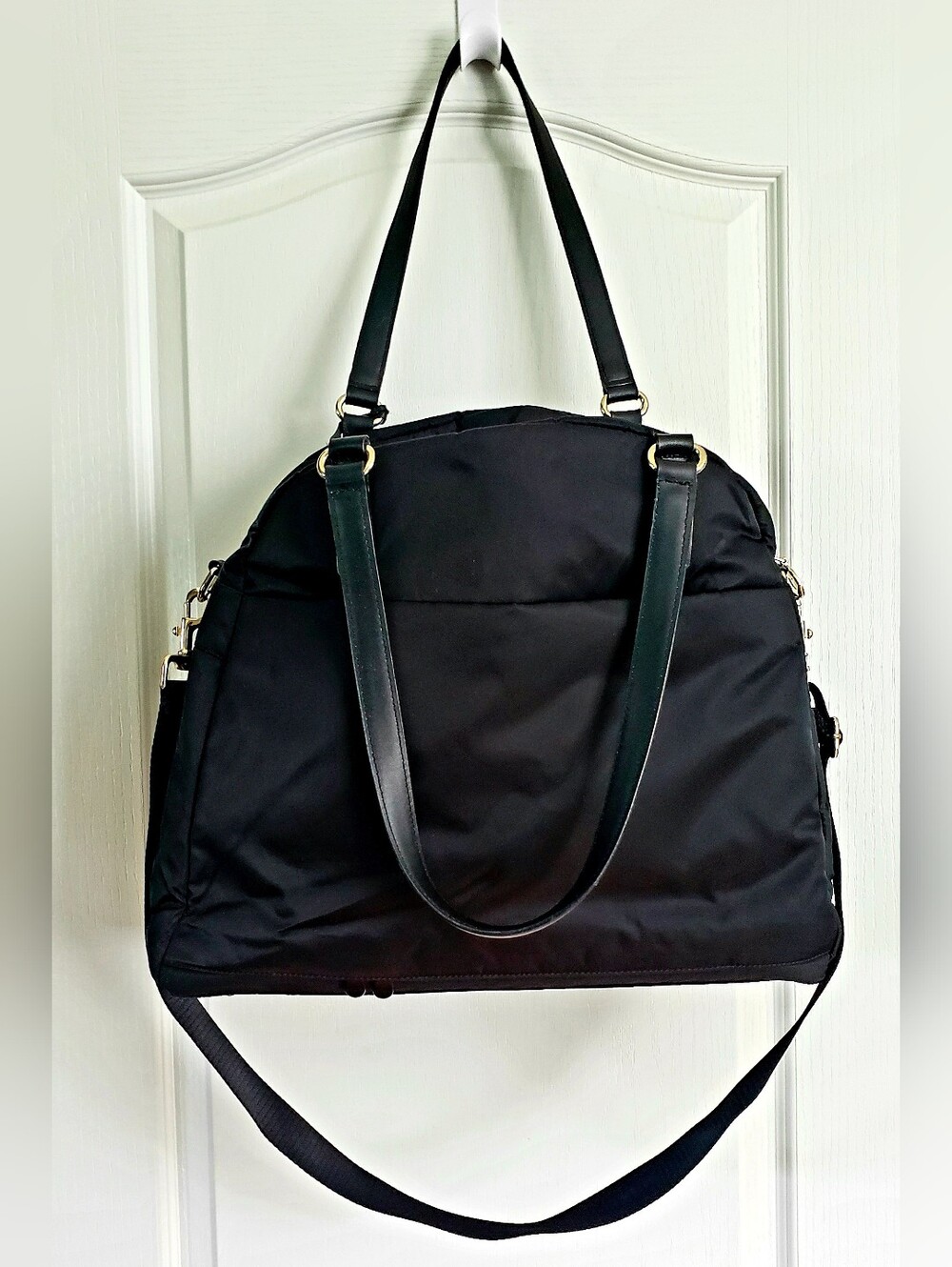 Lo & Sons The O.G. Travel Bag Black Nylon Gold Tote Weekender Laptop - Picture 4 of 16